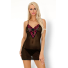 Loritan Nuisette transparente noire rose