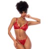 Ensemble de lingerie 3 pièces rouge