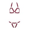 Ensemble 2 pièces Soutien-gorge ouvert et string rouge