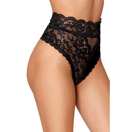 String dentelle taille haute noir