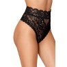 String dentelle taille haute noir