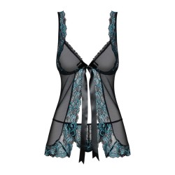 Babydoll Noir et Turquoise - Obsessive