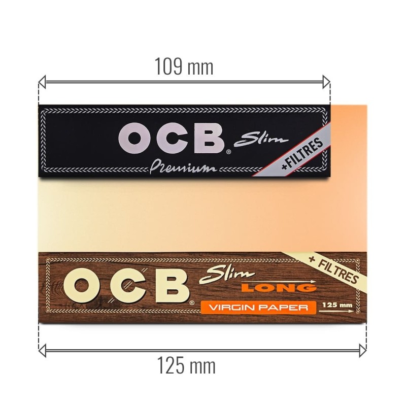 Feuilles à rouler OCB Slim long + Tips Virgin non blanchi x 32