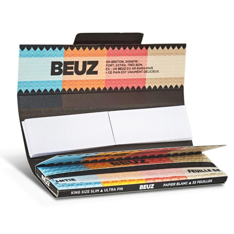 Feuille à rouler Beuz King Size Slim et Tips x 24