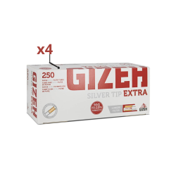 Boite de 250 tubes Gizeh Silver Tip Extra x 4