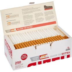 Boite de 250 tubes Gizeh Silver Tip Extra x 4